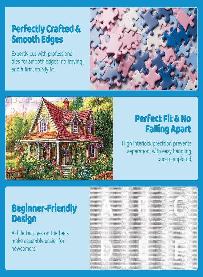EIYRURU 300 Piece Jigsaw Puzzle for Adults, Spring Floral Countryside Jigsaw Puzzle, Challenging Puzzles for Friends Family Activity Game Nights Gifts, 20.5x15 in - Image 4